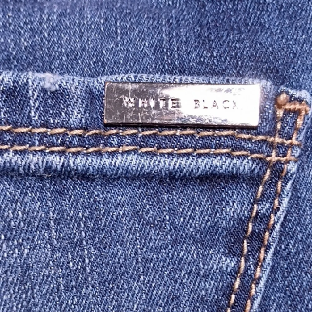 White Black Stylish‎ Blue Flare Jeans with Studded Details Size 4S